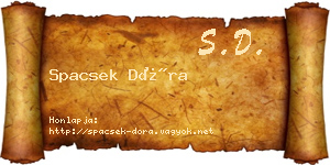 Spacsek Dóra névjegykártya