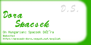 dora spacsek business card